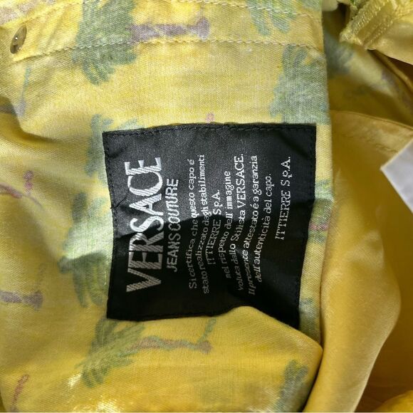 Vintage 90s Versace Jeans Couture Palm Tree Garden Of Eden Snakes jeans - Picture 9 of 16